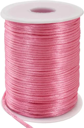 Miniatura 10 de TONIFUL 1 mm x 100 yardas de cordón de nailon blanco satinado para hacer pulseras, cordón de macramé cola de ratón, cordón de cuentas a granel