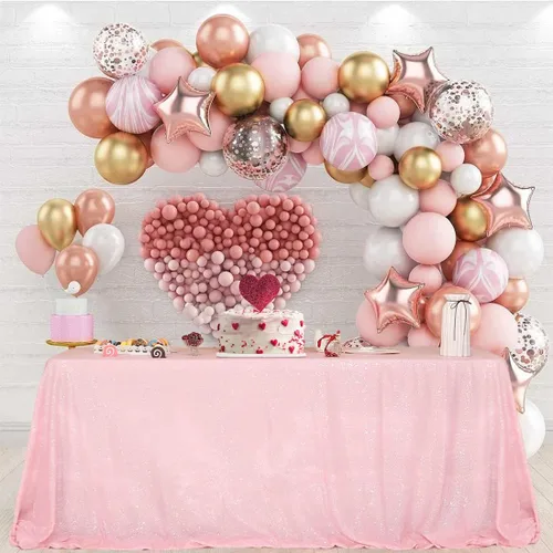 Miniatura 186 de PartyDelight Mantel de lentejuelas redondo de 50 pulgadas, color dorado claro, adorno de mesa para decoración de bodas, fiestas, cumpleaños