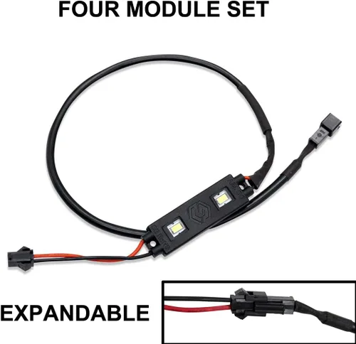 Miniatura 2 de POD SMD 2 LED 5730 Módulo gran angular impermeable 12V borde tira de gabinete/iluminación automotriz (paquete de 4) (verde)