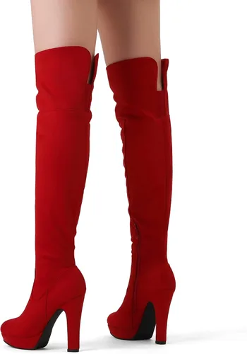 Miniatura 4 de DREAM PAIRS - Botas altas por encima de la rodilla para mujer, con tacón grueso y plataforma