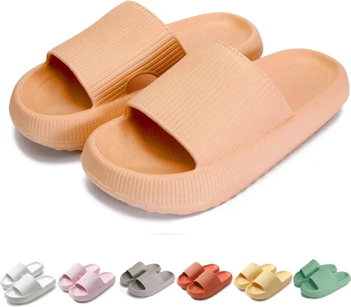 IGIGRING Sandalias de nube para mujeres y hombres, pantuflas de almohada antideslizantes súper suaves con suela gruesa, pantuflas de ducha