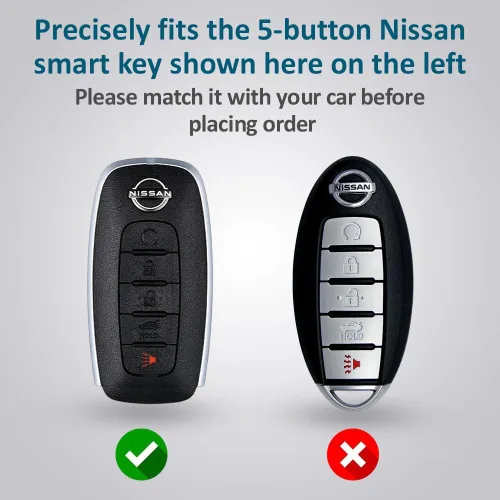 Miniatura 2 de Autobase Funda de silicona para llavero para Nissan Rogue Pathfinder Sentra 2023 2024 2025 Funda protectora de goma para llavero remoto con 5