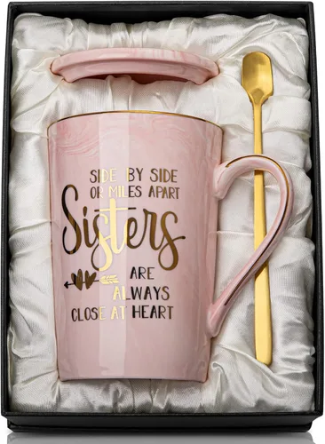 Miniatura 10 de Regalos para mamá de hija hijo, regalos de cumpleaños para mamás – Taza de café para el día de la madre – Juego de regalo de plato de joyería