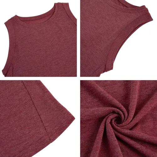 Miniatura 5 de Camiseta sin mangas de verano para mujer, ajuste holgado, casual, cuello redondo, básica