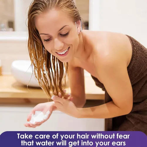 Miniatura 9 de 100 piezas de cubiertas para los oídos para la ducha - Cubiertas desechables para los oídos para secador de pelo - Fácil de estirar, resistente al