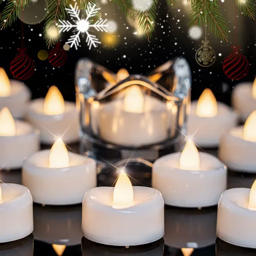 Miniatura 15 de merrynights - Velas LED sin llama, paquete de 12 velas pequeñas a pilas, velas para decoración de fiestas, hogar, bodas y otoño, 1.5 x 1.25 pulgadas