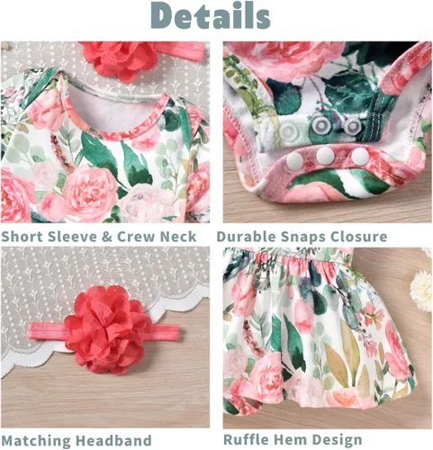 Miniatura 3 de Aalizzwell Vestido tipo body para bebé recién nacido