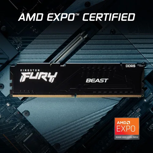 Miniatura 3 de Kingston Fury Beast Memoria de escritorio DDR5 CL30 de 32 GB (2 x 16 GB) 6000 MT/s AMD Expo Kit de 2 KF560C30BBEK2-32