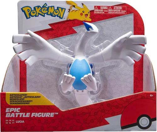 Pokémon Lugia Figura de Batalla Épica - Figura de Batalla Épica Articulada de 12 Pulgadas con Soporte de Vuelo