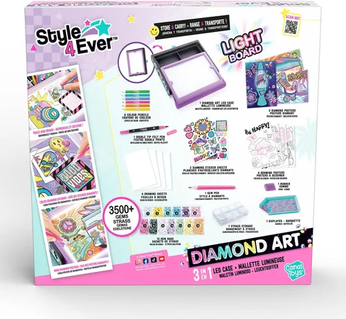 Miniatura 4 de Kit de pintura de diamantes - Estuche de luz Canal Toys Diamant'Art OFG 300, arte de diamantes morados