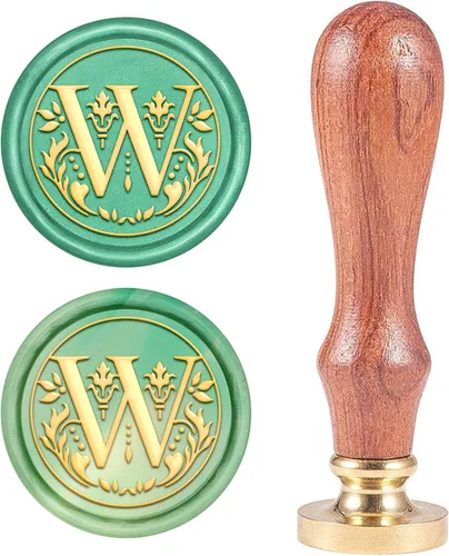 Miniatura 31 de Sello de cera inicial S CRASPIRE, sello de cera de letra alfabética vintage, sello de cera medieval de hojas de olivo clásico de 25 mm, cabeza