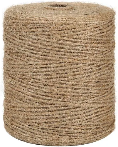 Tenn Well Hilo de yute natural, 300 metros, cuerda de yute de 2 mm para manualidades y jardinería, hilo de yute marrón para envoltorios de regalo,