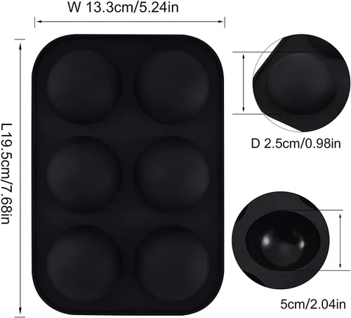 Miniatura 2 de Molde de silicona para bomba de chocolate caliente y bomba de cacao, paquete de 3 moldes para hornear de 6 cavidades para hacer chocolate, cupcake