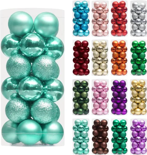 Miniatura 75 de XmasExp - Juego de 24 adornos de bola de Navidad mini irrompibles, adornos para árbol de Navidad, bolas de árbol de Navidad de 30 mm/1.18 pulgadas