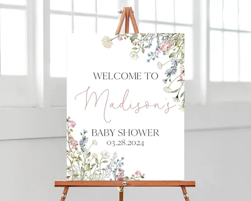 Miniatura 19 de Letrero de bienvenida personalizado de mariposa para baby shower, letrero de mariposa floral para baby shower, letrero con nombre personalizado