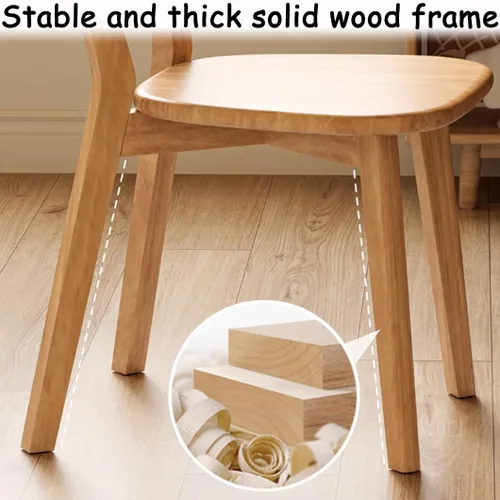 Miniatura 6 de YVYKFZD Sillas de comedor de madera maciza, juego de sillas de cocina con respaldo curvo, silla de comedor sin brazos, silla auxiliar cómoda de Negro