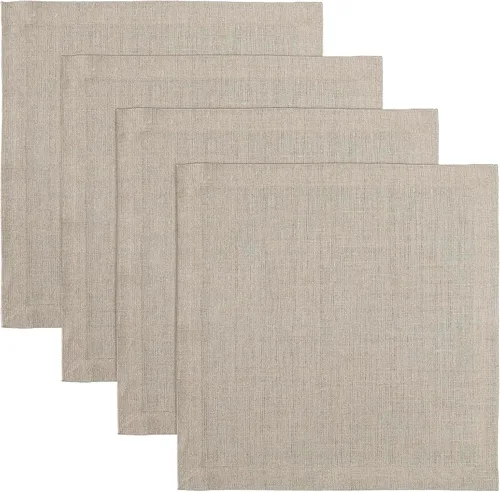 Miniatura 37 de Solino Home Fete - Juego de 4 manteles individuales blancos de 100 % lino puro, de 14 x 14 pulgadas, para verano, 4 de julio, color blanco