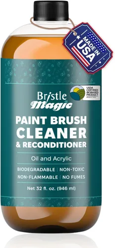 Limpiador y restaurador de pinceles de pintura al óleo, limpiador de pinceles para pinturas acrílicas, óleo y vidrio, biodegradable, no tóxico,