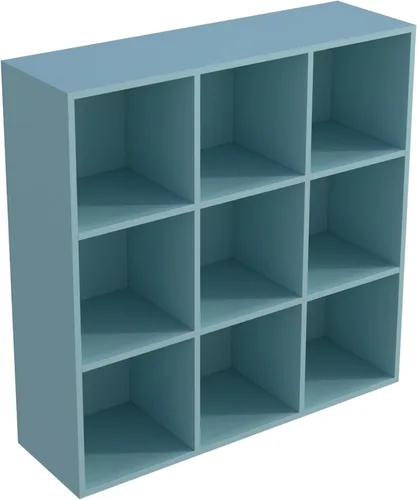 Miniatura 6 de OSCHF - Estantería de almacenamiento de 9 cubos, estantería de madera de 3 niveles con soporte en el suelo, estantería abierta para el hogar