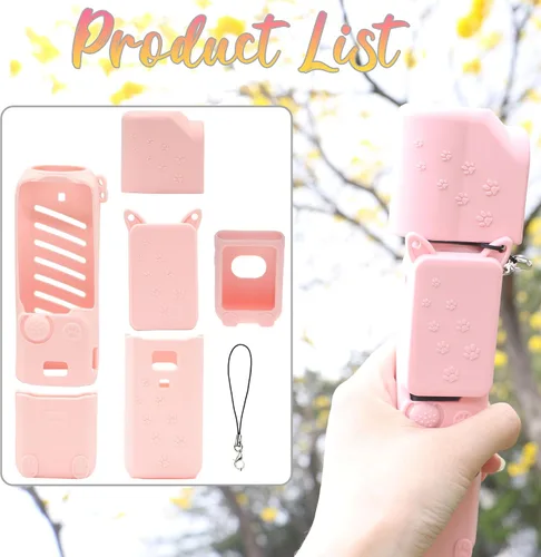 Miniatura 2 de PCTC Pocket 3 Funda protectora de silicona resistente a los arañazos, a prueba de golpes, piel de cuerpo completo con protector de lente, diseño