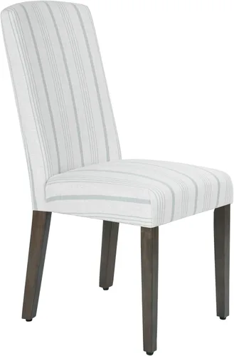 Miniatura 83 de Homepop Silla de comedor con detalles festoneados, sillas de comedor Parsons tapizadas, muebles decorativos para el hogar, tejido gris claro