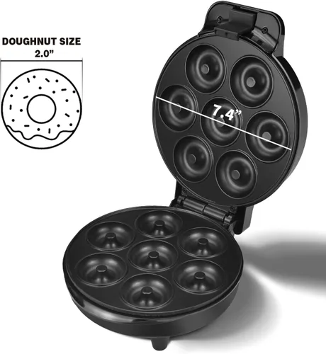 Miniatura 6 de DSP Mini máquina para hacer donas - Eléctrica con superficie antiadherente y toque frío para mini donas - Perfecta para desayunos, aperitivos