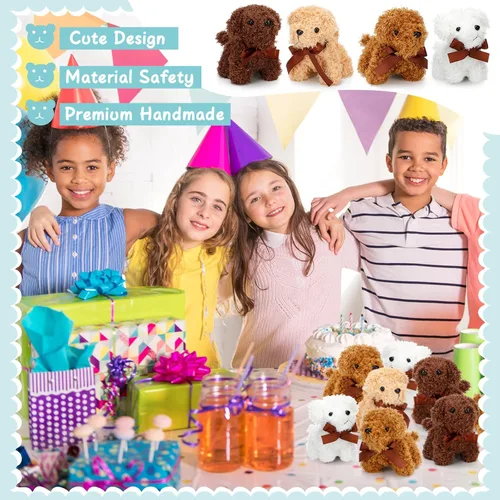 Miniatura 6 de Liliful 40 Piezas 12.7 cm Mini Perros de Peluche Perro Pequeño de Peluche en Masa Juguete de Peluche Adopta un Perro Favores de Fiesta Animal