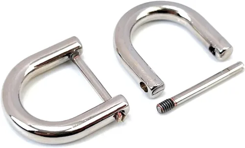 Miniatura 38 de 4 anillos en D resistentes con grillete de 1-1/2 pulgadas, oro antiguo, en forma de U, repuesto para bolso, llavero, collar de perro