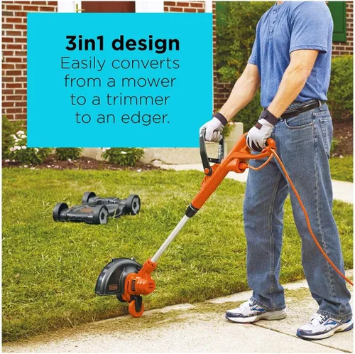 Miniatura 3 de BLACK+DECKER 3 en 1 Podadora de hierba/de esquina y cortacésped, 6,5 A, 12 pulgadas (MTE912)