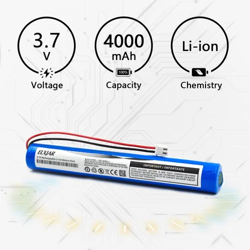 Miniatura 3 de Paquete de 2 baterías recargables de iones de litio de 3.7 V 4000 mAh con cable JST XH2.54/2P conector para juguetes electrónicos de bricolaje