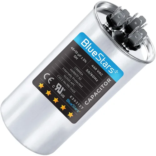 Miniatura 32 de [Listado UL] BlueStars 10 uF ± 5% MFD 370/440V CBB65 CBB65A Pieza de Repuesto de Capacitor de Arranque y Funcionamiento Ovalado - Capacitores