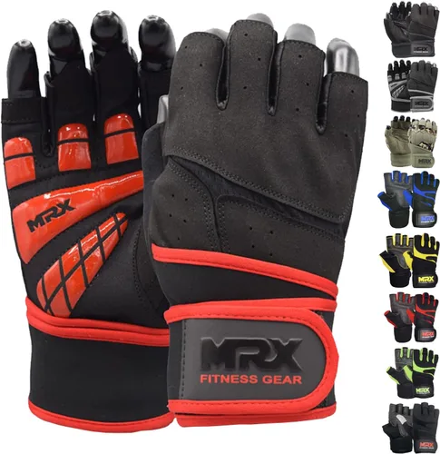 Miniatura 18 de MRX - Guantes de levantamiento de pesas para hombres, guantes de entrenamiento para hombre, guantes de levantamiento de muñeca, guantes de gimnasio