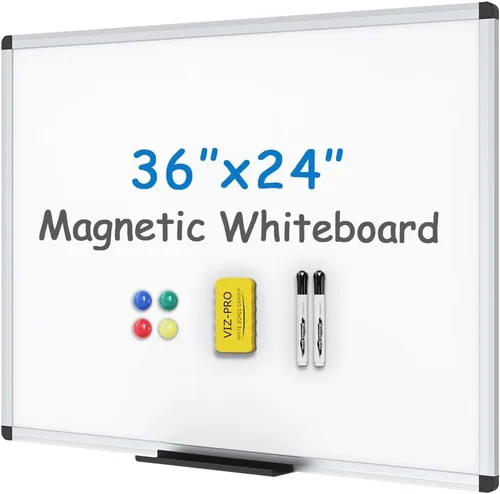 Miniatura 15 de VIZ-PRO Pizarra blanca plegable magnética, 48 x 36 pulgadas, pizarra de borrado en seco para montaje en pared para escuela, oficina y hogar