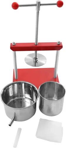 Miniatura 6 de Prensa de vino de frutas de acero inoxidable 0.8 galones (3L), prensa manual de jugos, quesos de vino, frutas y verduras para jugo, verduras, vino