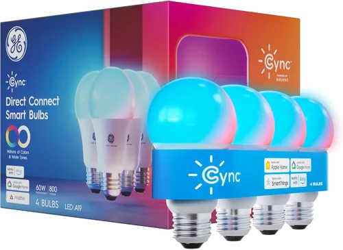 Miniatura 6 de Bombilla LED Cync GE A19 de conexión directa, luz inteligente que cambia de color, compatible con Matter, compatible con Alexa y Google Home