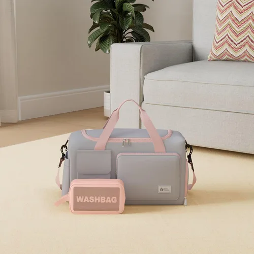 Miniatura 254 de Pequeña bolsa de gimnasio para mujer, bolsa de viaje con compartimento para zapatos