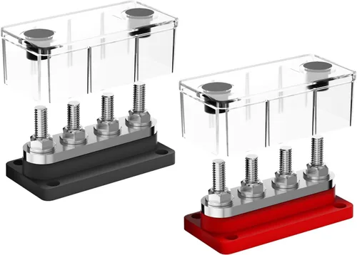 Miniatura 10 de Barra de bus de 150 A, bloque de distribución de energía resistente de 12 V, 4 x 5/16 pulgadas (M8), bloque de terminales de barra de autobús marino