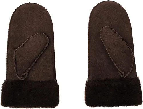 Miniatura 2 de Surblue Manoplas de gamuza de oveja de invierno para hombre, piel de oveja de alta calidad, cálido puño grueso forrado de lana de cordero