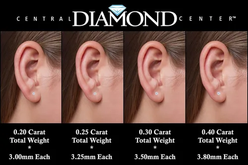 Miniatura 3 de Central Diamond Center CVD Lab-grown Diamond Earrings 14K solid Gold from 0.20ct to 2.00ct G-H VS-SI