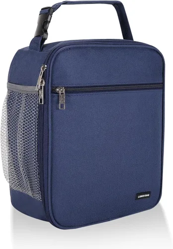 Miniatura 27 de Lovoeo Lonchera Bolsa de almuerzo para hombres mujeres Lonchera aislada Bolsas de almuerzo para Trabajo Picnic Viajes (azul bebé)