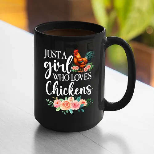 Miniatura 5 de Taza de pollo con texto en inglés "I Just A Girl Who Loves Chickens", taza de pollo personalizada, regalo personalizado para amantes de los pollos