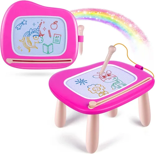Smasiagon Tablero Magnético de Dibujo para Niños Pequeños: Tablero de Garabatear Borrable para Casa, Viaje y Preescolar | Juguete Divertido y Rosa