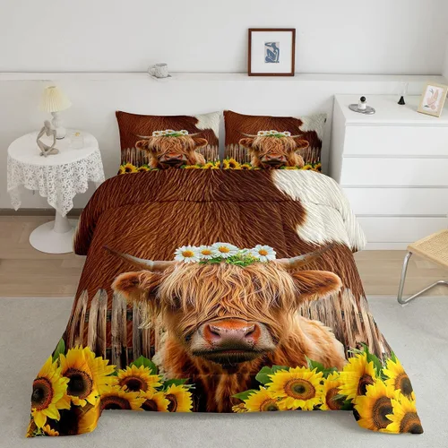 Miniatura 17 de Juego de ropa de cama de oso para niños y adolescentes, juego de edredón de animales salvajes para niños, adolescentes, naturaleza, vida silvestre