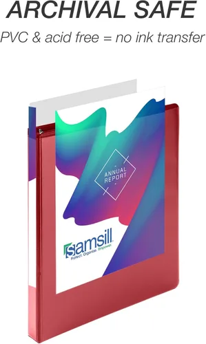 Miniatura 355 de Samsill - Carpeta duradera de 5 pulgadas, fabricada en los Estados Unidos, con anillos en D, transparente y personalizable, color blanco