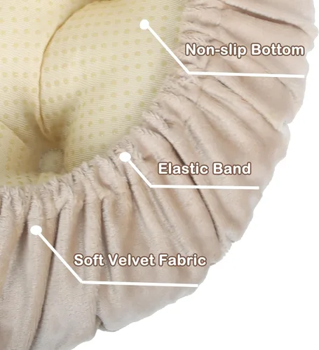 Miniatura 3 de Augld Cojín para taburete de bar, de terciopelo suave, acolchado, redondo, 12 pulgadas, terciopelo beige Velvet Beige