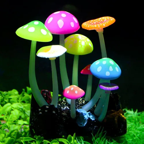 Miniatura 9 de Uniclife Adorno de loto de efecto brillante Decoración de silicona para acuario para pecera con ventosa