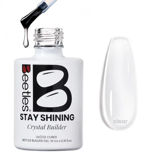 Beetles - Gel constructor para uñas, permanece brillante, construcción transparente, fortalecimiento instantáneo del ápice, uñas débiles y extensión