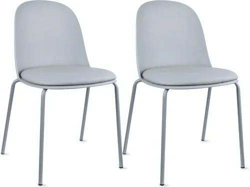 Miniatura 48 de 2xhome Silla de comedor moderna apilable sin brazos Asiento de plástico con patas de metal Uso en interiores o exteriores Patio de cocina