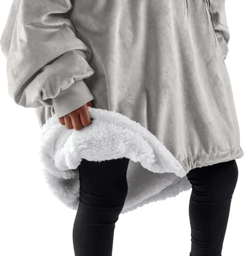 Miniatura 6 de Bare Home B-Cozy - Manta con capucha, para llevar puesta, suave, afelpada, de sherpa, cálida, acogedora, de gran tamaño, disponible en tamaños