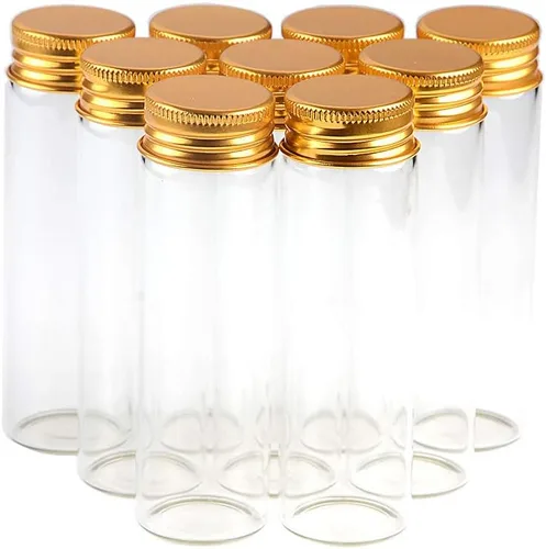 Miniatura 17 de Tarros de vidrio transparente de 1.4 fl oz con tapa de rosca de aluminio, botellas vacías tapas doradas, botellas de vidrio 12